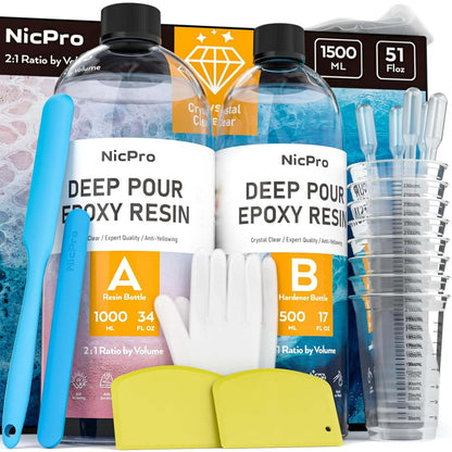 Nicpro 51oz Deep Pour Epoxy Resin Kit