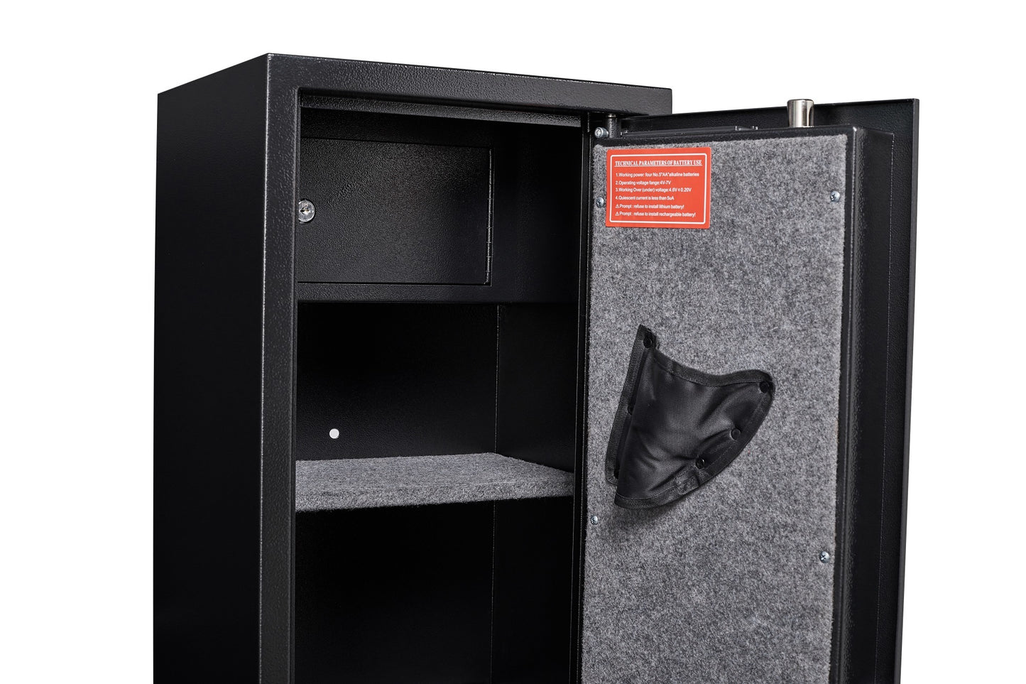 Large Black Steel Gun Cabinet, with Smart Combination Lock