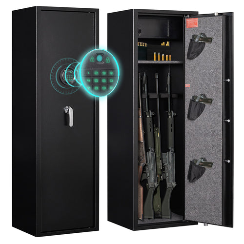 Large Black Steel Gun Cabinet, with Smart Combination Lock