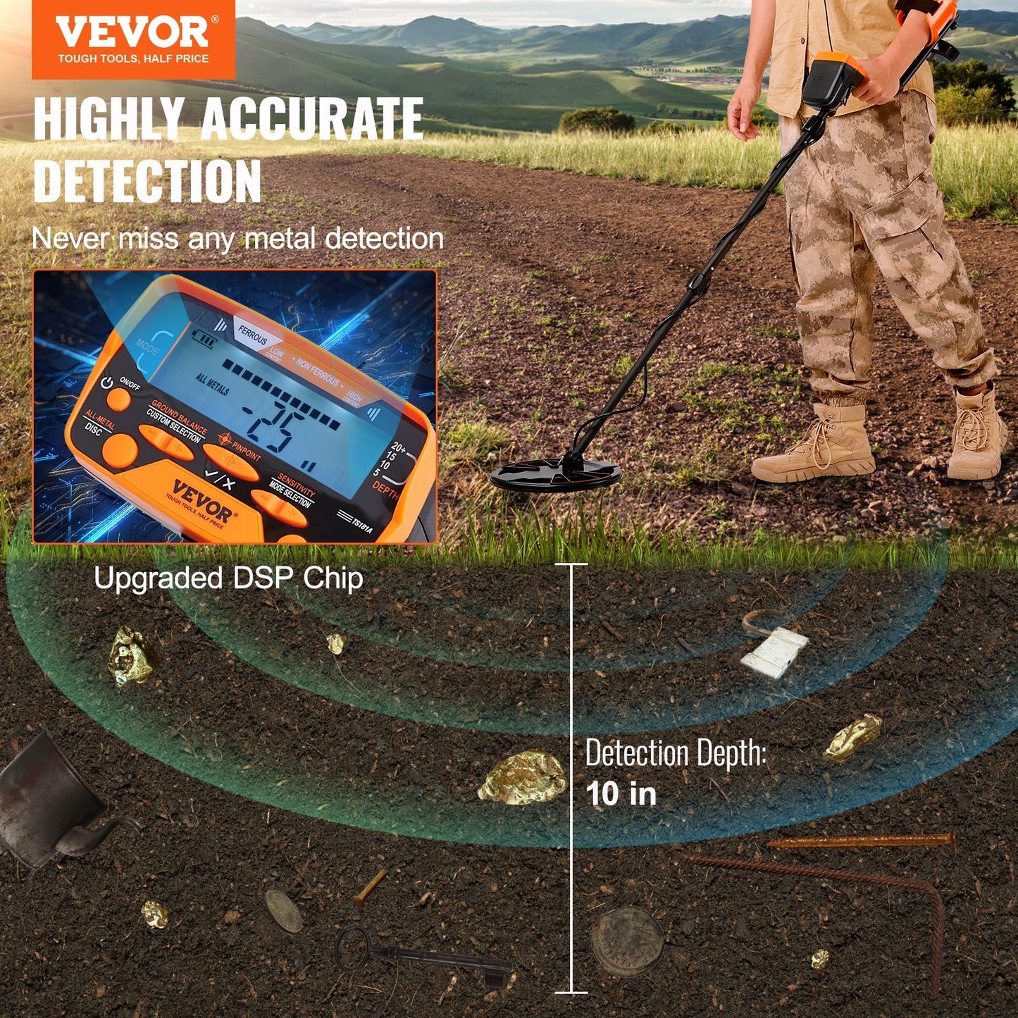 VEVOR 10" Metal Detector