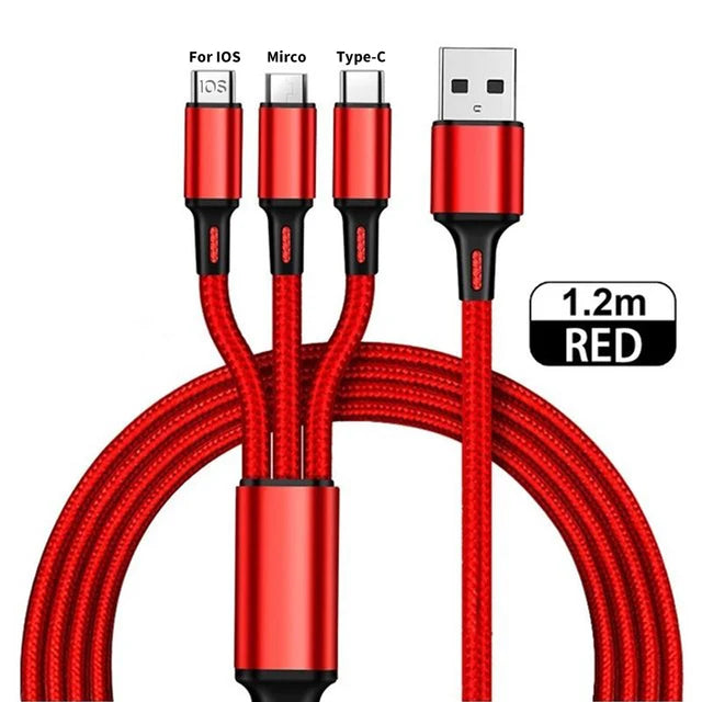 3 In 1 Fast Charging Cable Cord